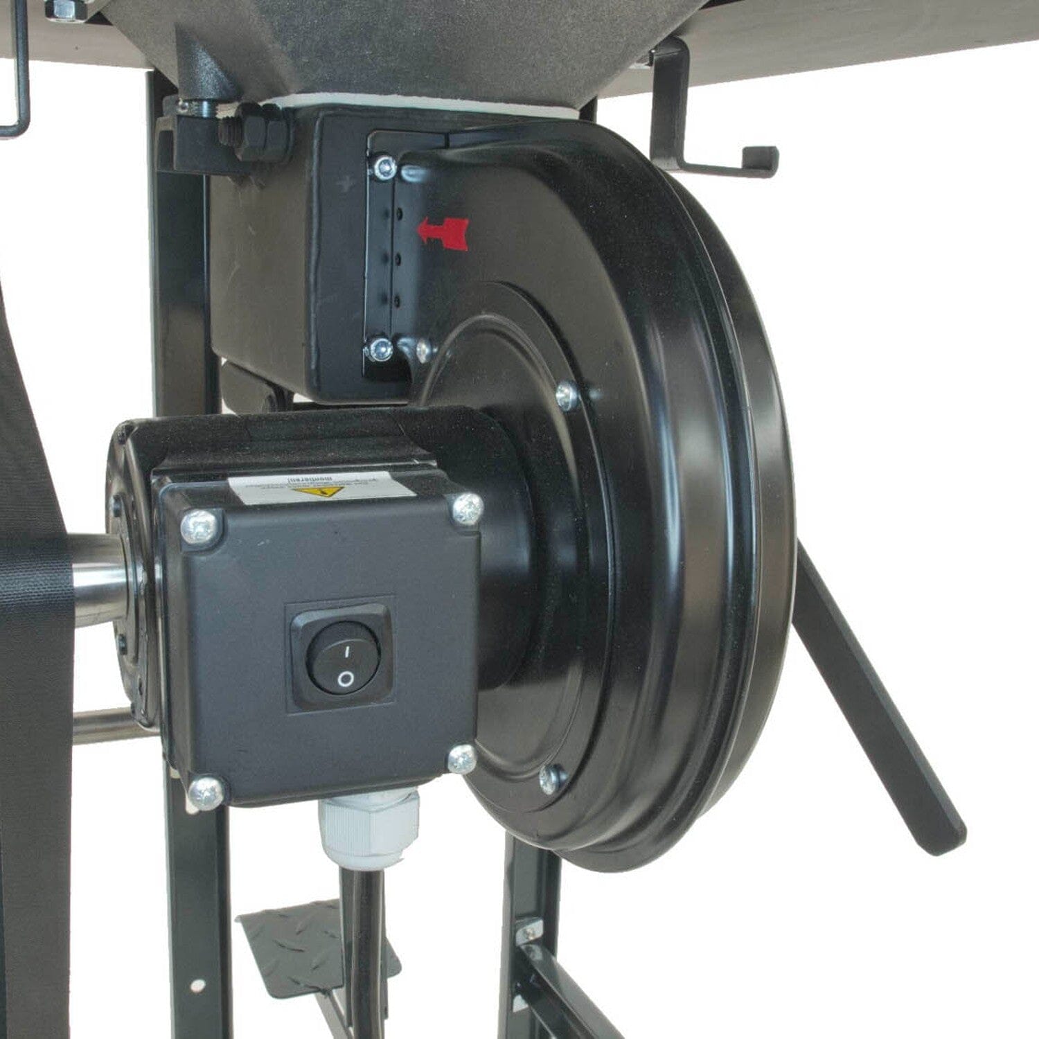 Aanjager ventilator EMV 133/S met lange as zijaanzicht