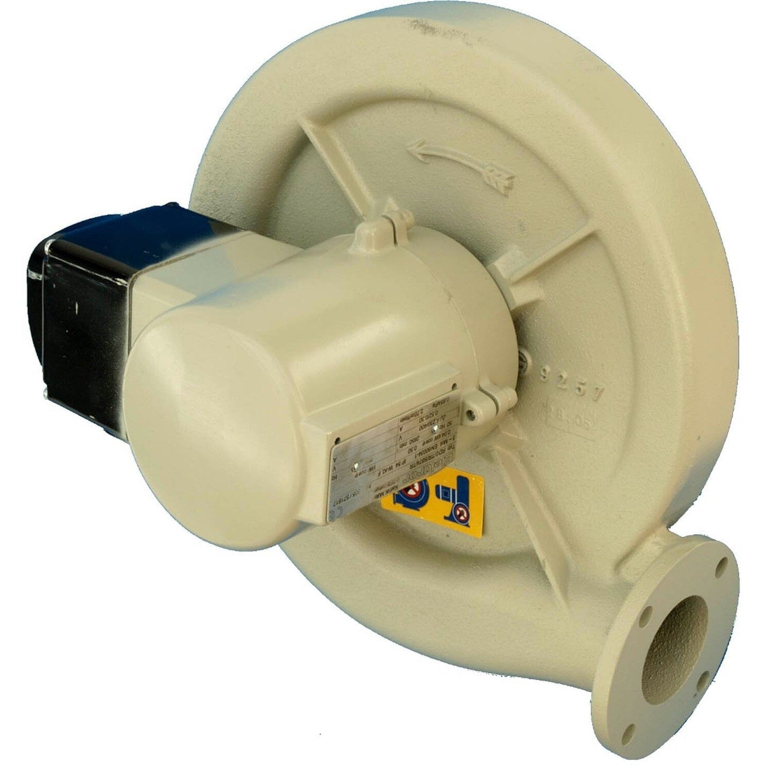 Aanjager ventilator type RE-0 zijaanzicht