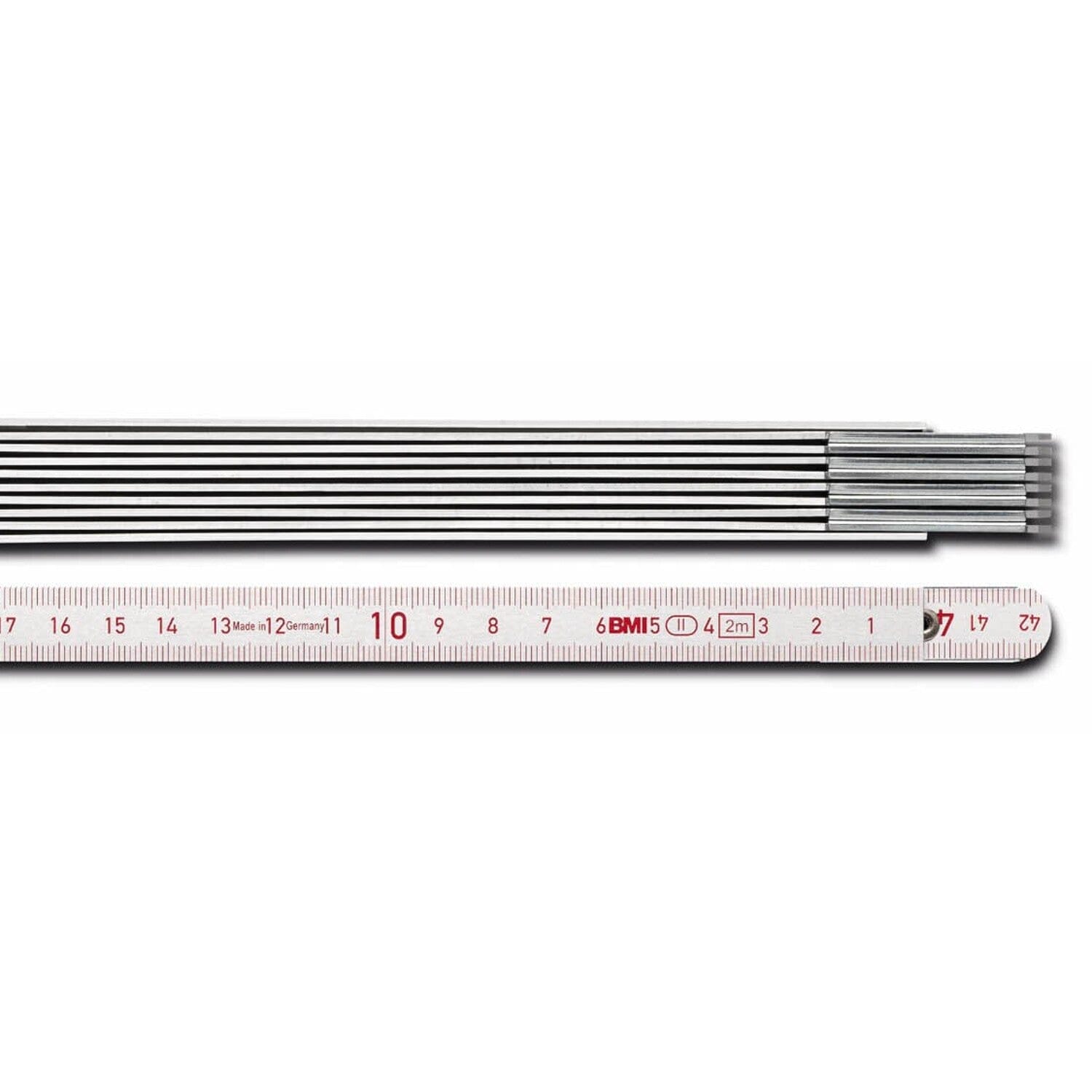 Aluminium duimstok 2 m linkshandig Maatindicatie