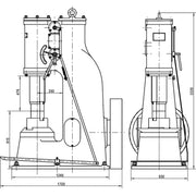 AN-75 L luchtsmeedhamer 75 kg Technische tekening