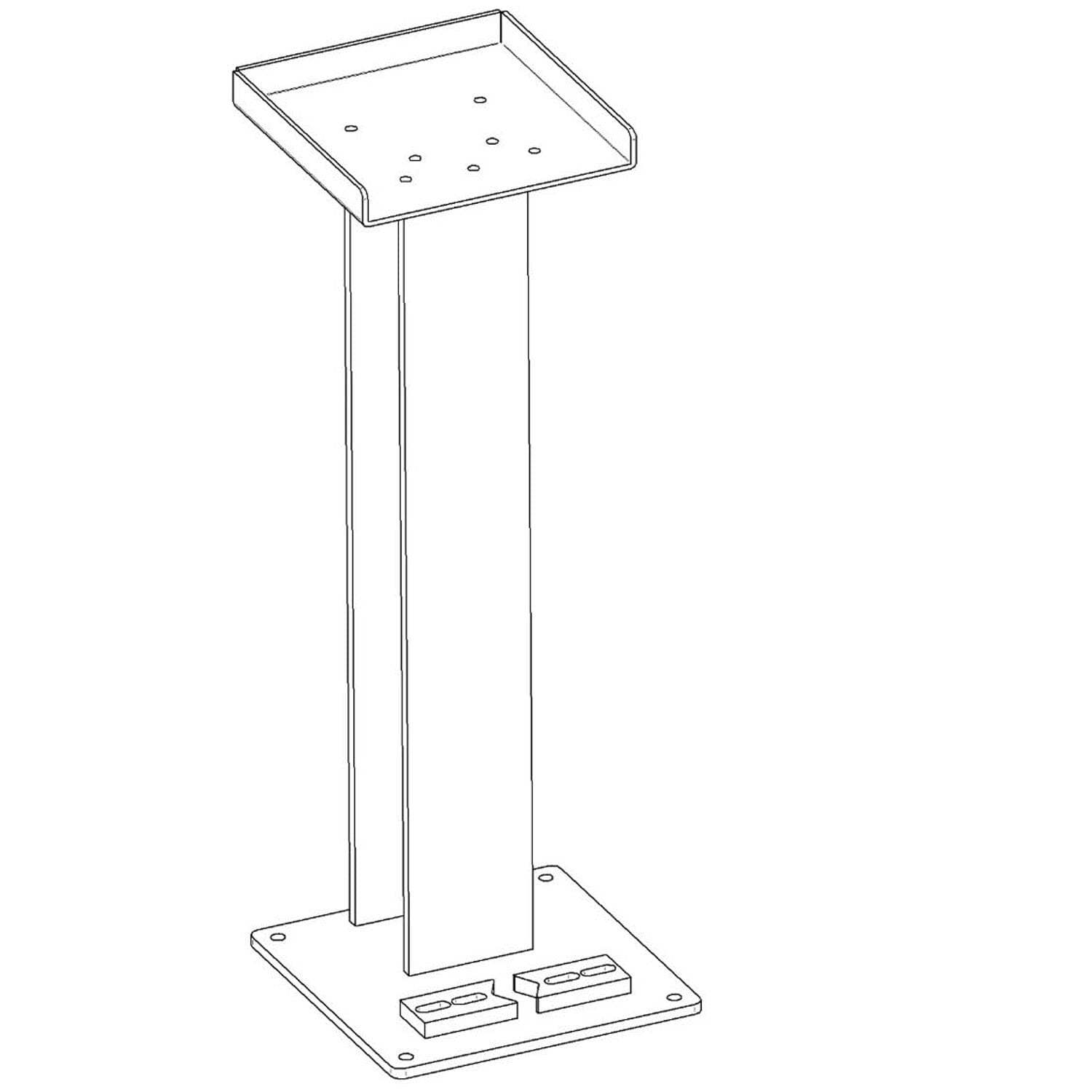Basisframe voor smeedbankschroef met bodemplaat Technische tekening