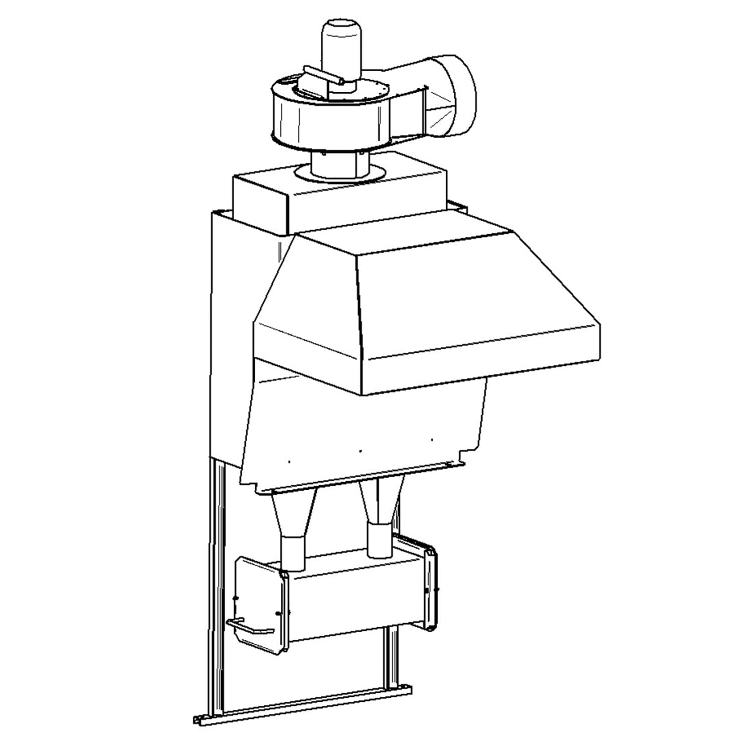 Cycloon-roetafscheider type Z 302 voor smeedoven Technische tekening