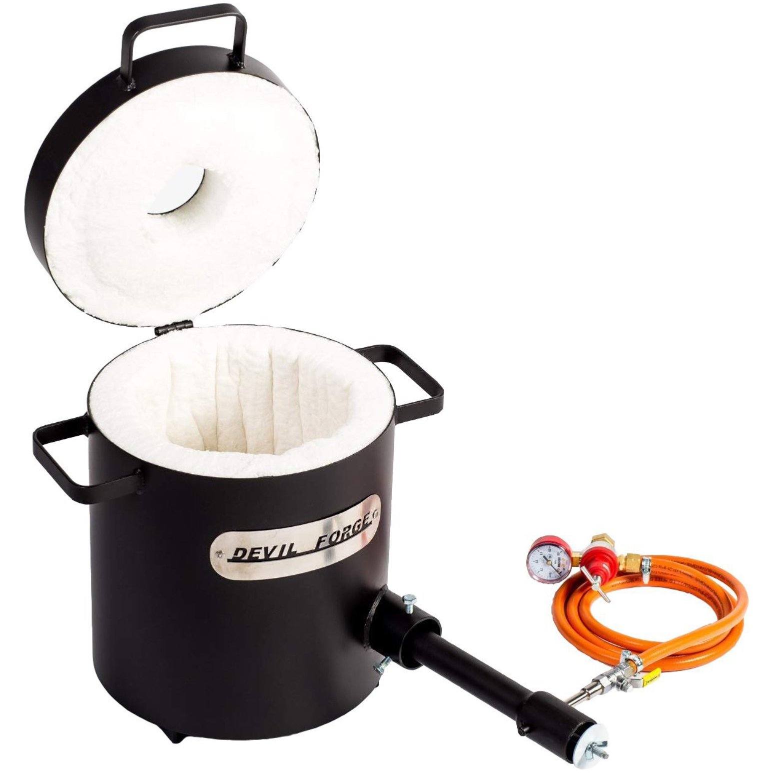 Draagbare gas smeltoven 10 kg met 1 brander Inhoud verpakking