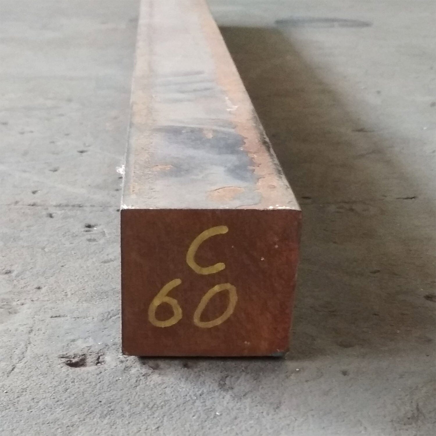 Gereedschapsstaal C 60 vierkant 60 x 60 1.0601 Vooraanzicht