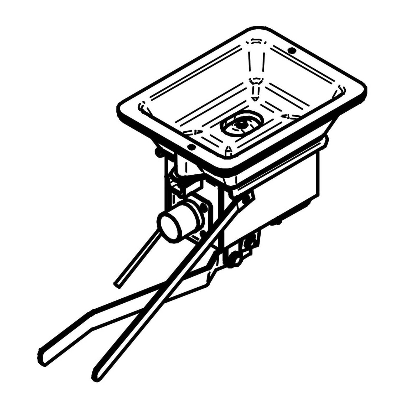 Gietijzeren vuurpot type EE-3 technische tekening