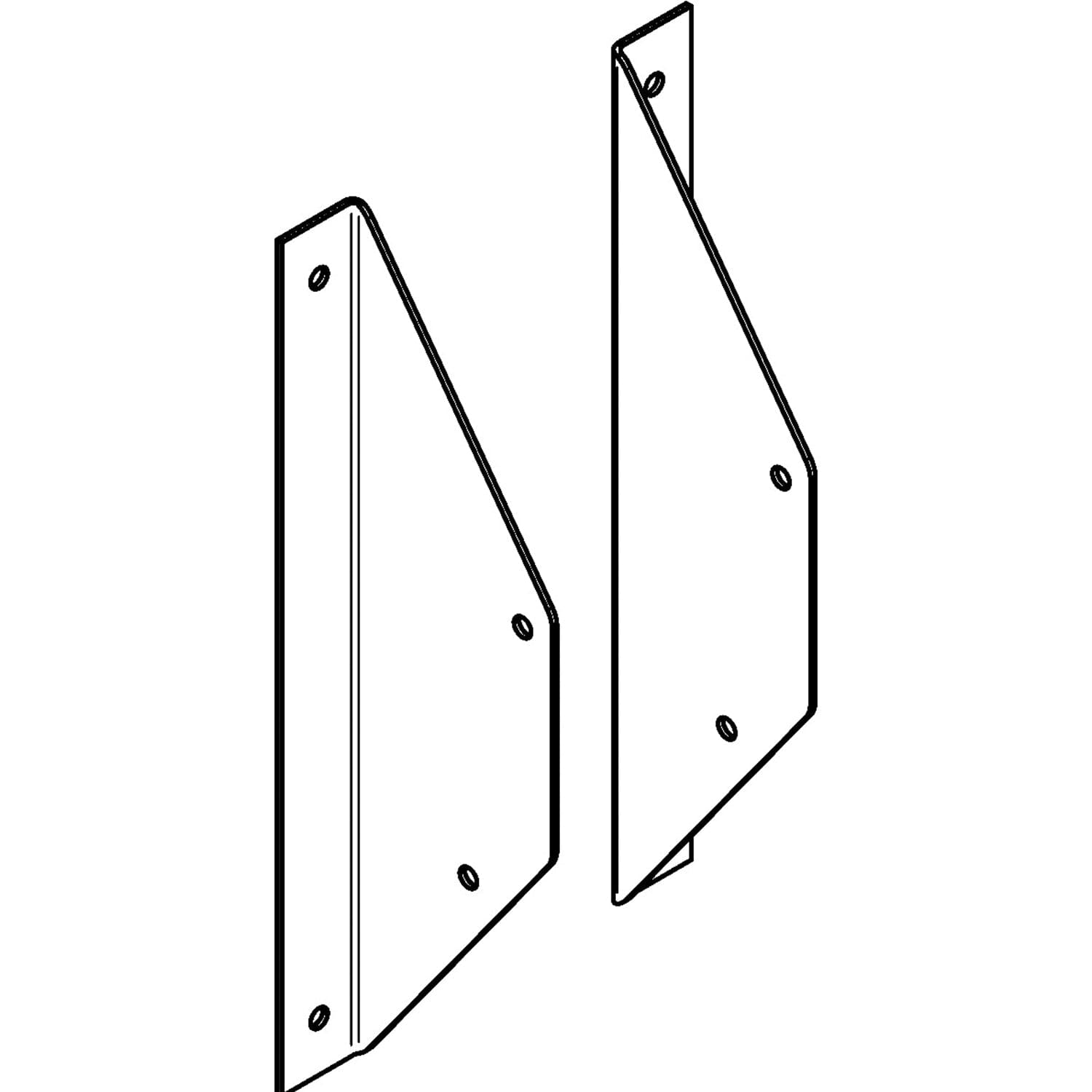 Hoekplaten voor wandmontage G-15 Technische tekening