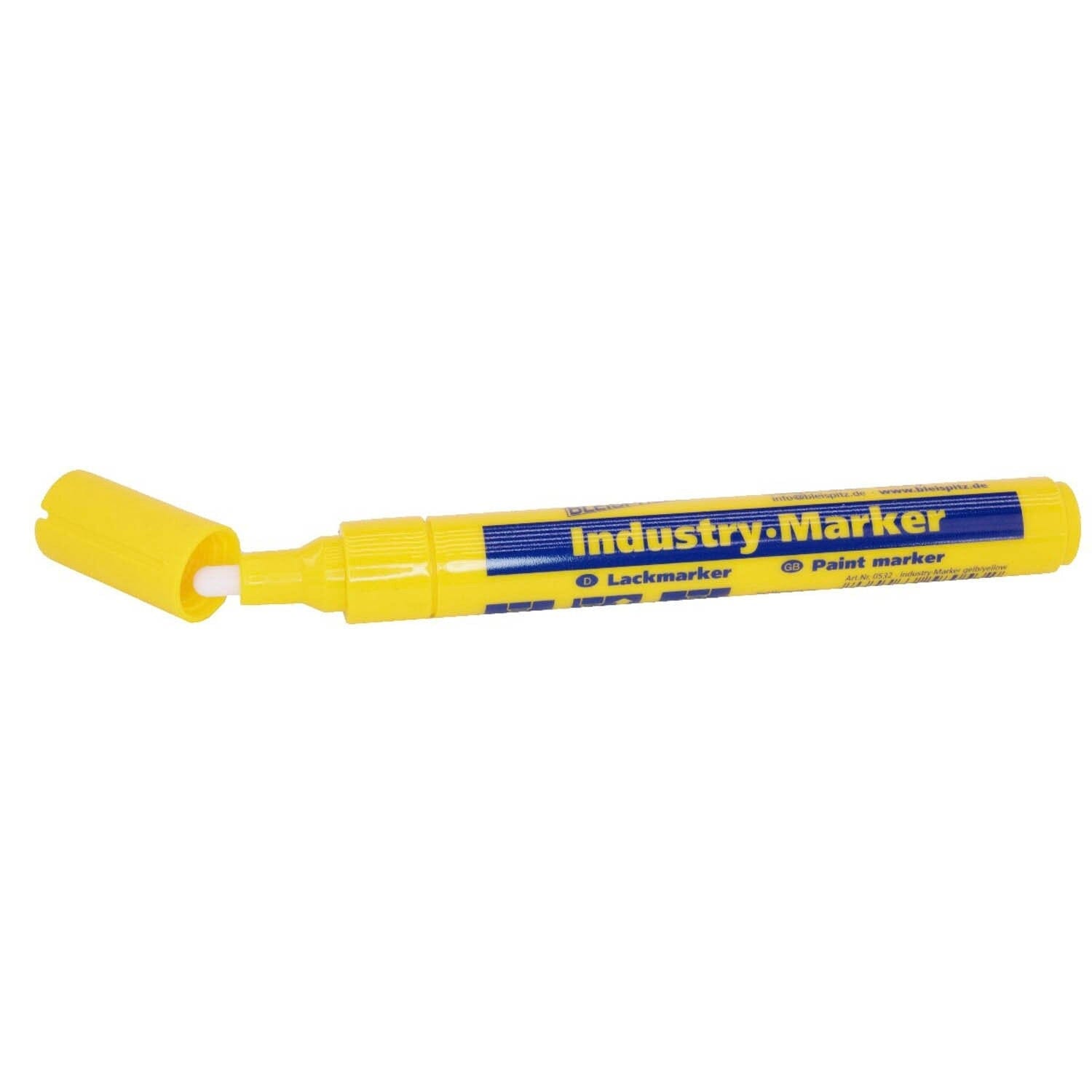 Industriemarker geel 4 mm zijaanzicht
