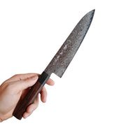 Kikuichi NWD Chef 210 mm damascus in situatie / sfeerbeeld
