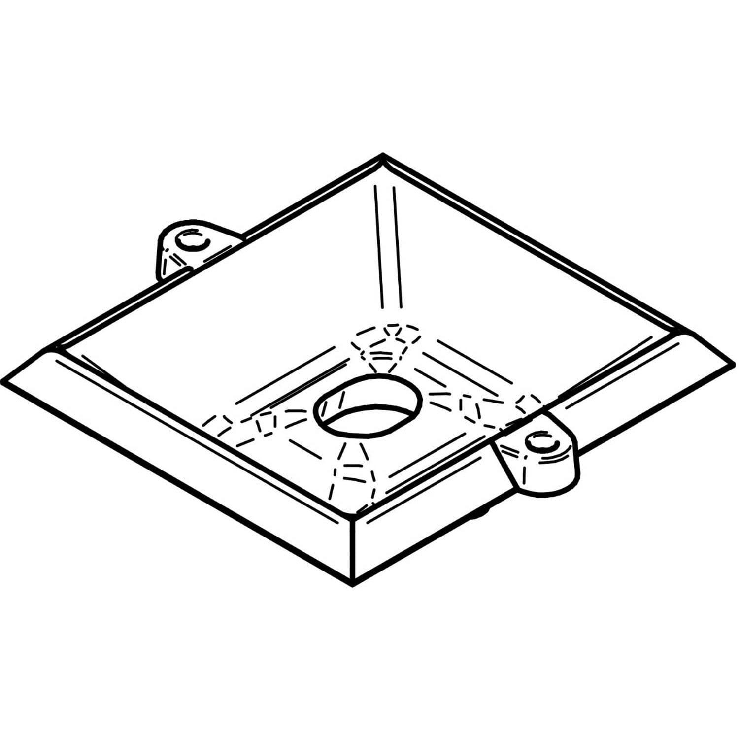 Reserve vuurpot maat 1 ovaal Technische tekening