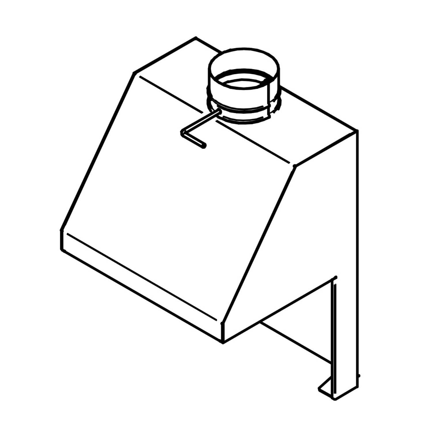 Rookgasafvoer type R-1.1 Ø 180 mm technische tekening