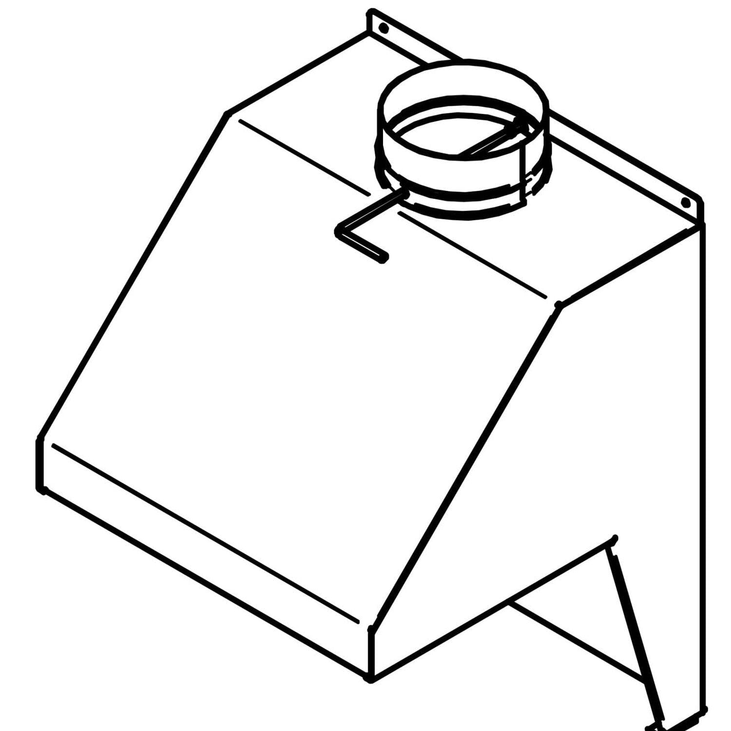 Rookgasafvoer type R-2.3 ø 250 mm Technische tekening