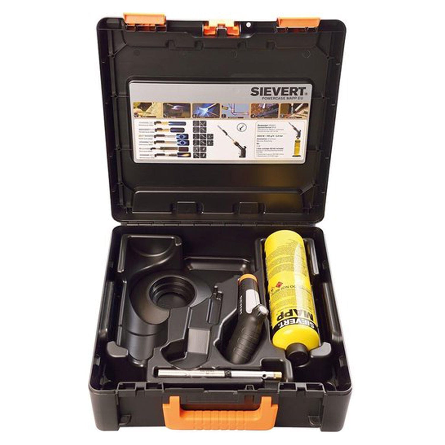 Sievert Powercase gasbrander set in koffer Inhoud verpakking