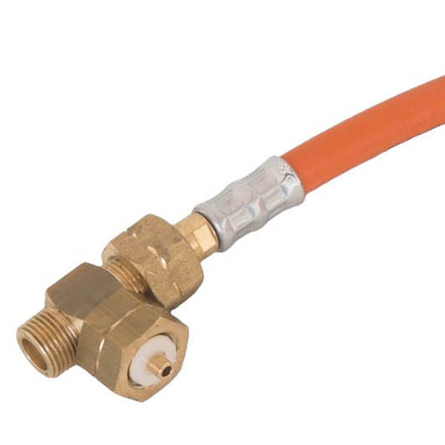 T-stuk voor gasfles met hogedrukslang Detail