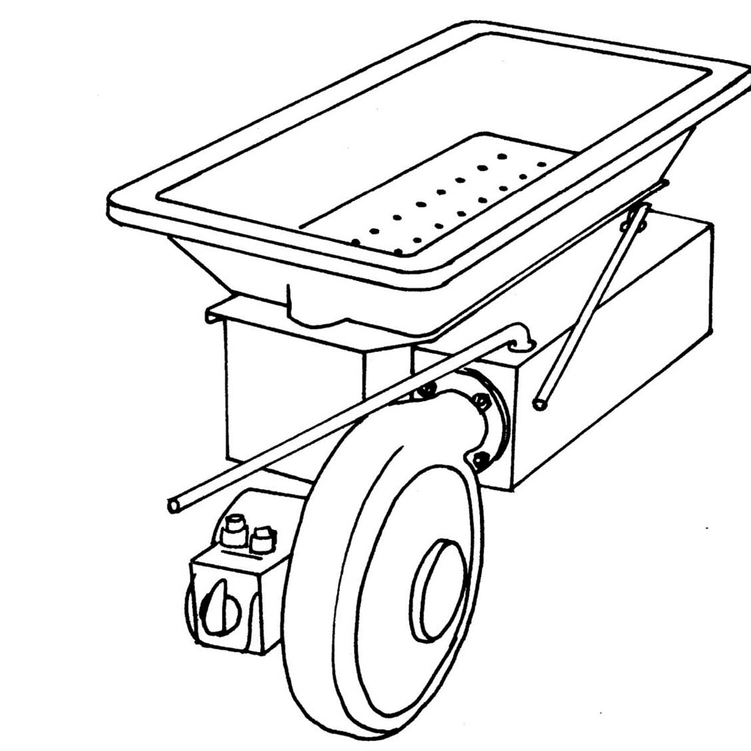 Vuurpot type EE-7/RE-0 met 230 V ventilator technische tekening