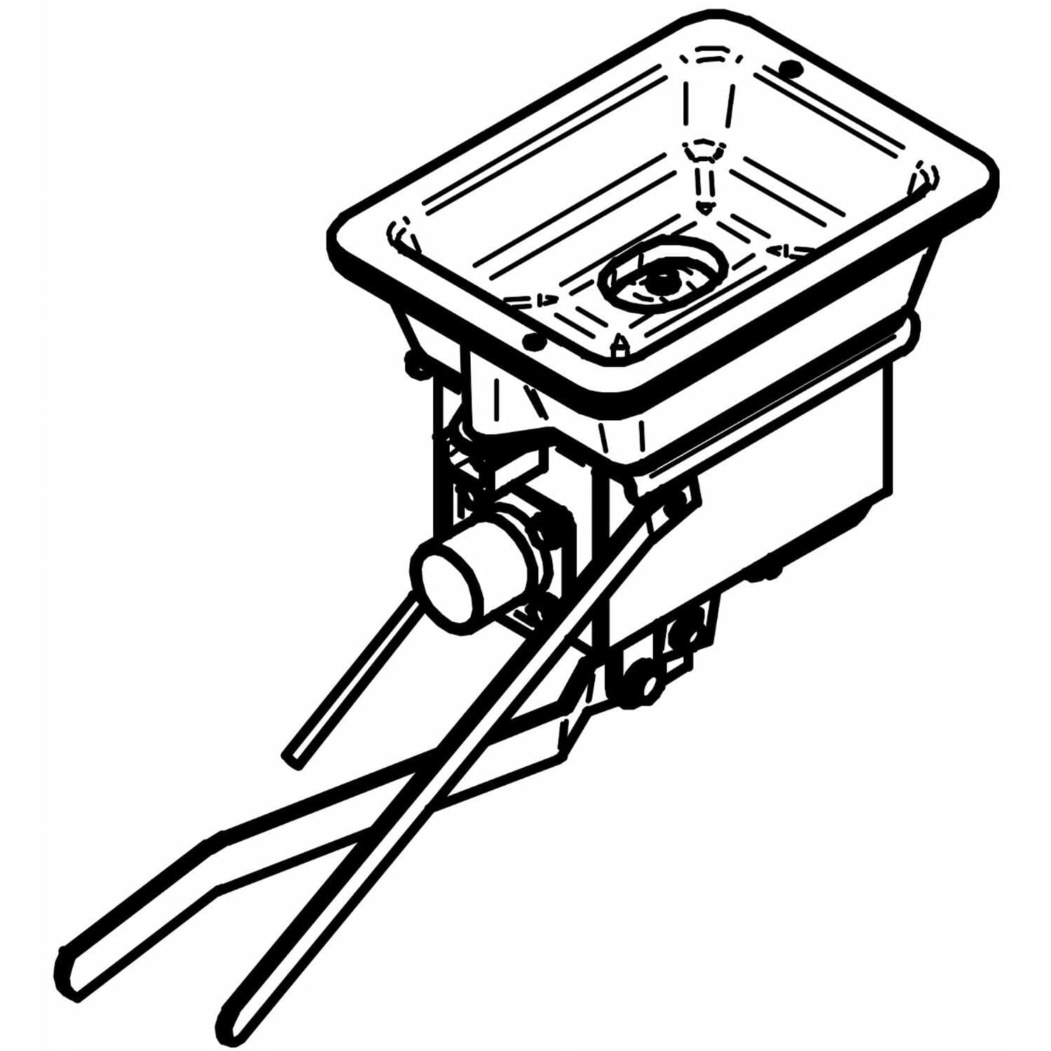 Vuurpot type EE-2 gietijzer technische tekening