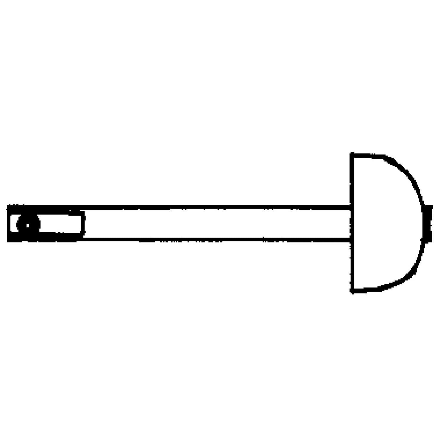 Vuurtong met regelstaaf E Technische tekening
