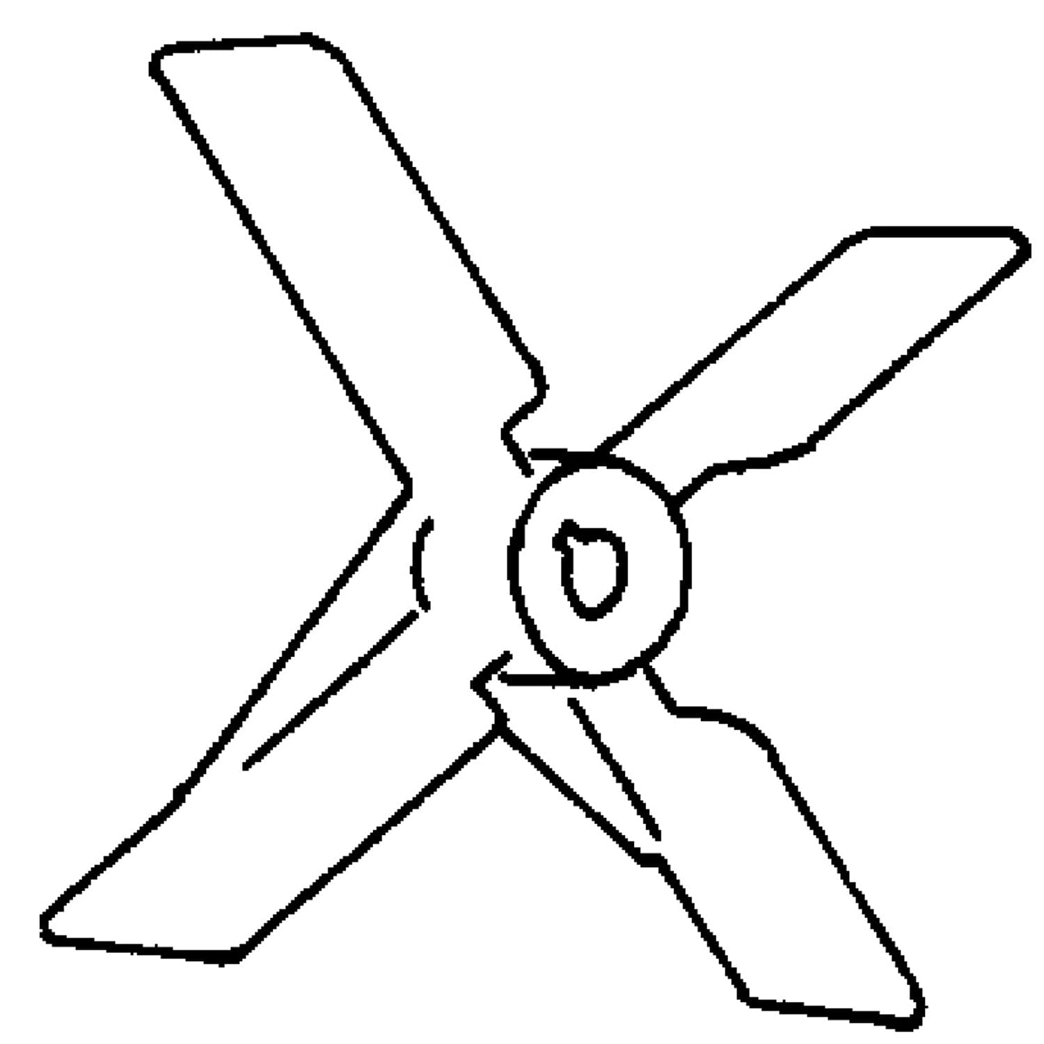 Waaier ø 180 mm met vier vleugels Technische tekening