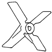 Waaier ø 180 mm met vier vleugels Technische tekening